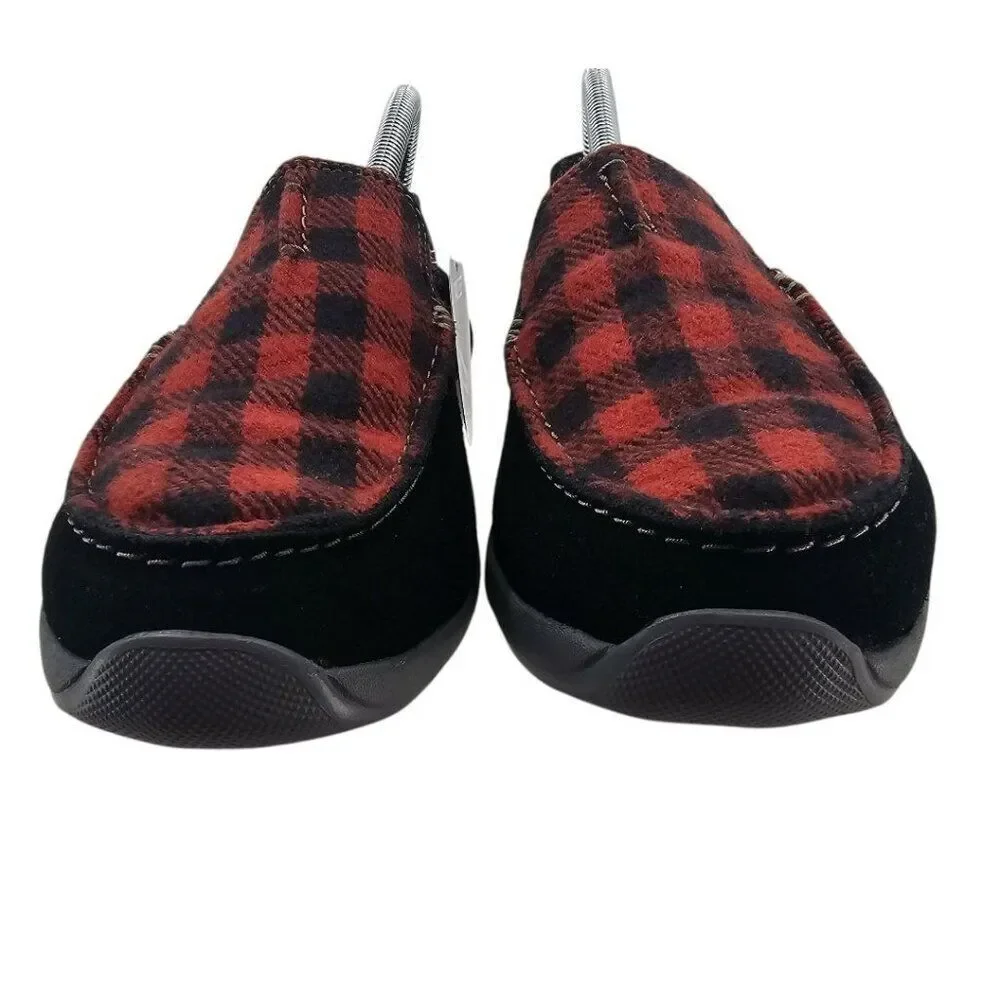 Clarks Mens 7.5  Gorwin Step Sneakers in Black Suede Buffalo Plaid NWT